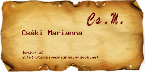 Csáki Marianna névjegykártya